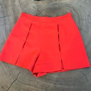 ALEXIE red high waste silk women’s XS shorts